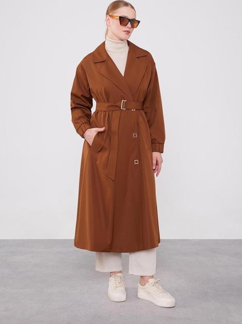 Taba Kolu Lastik Detay Trençkot