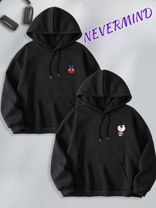 Nevermınd Sevgili Çift Kombini Hello Kitty Ve Spiderman Baskılı Tasarım Kapüşonlu Sweatshirt 2Li Set Takım