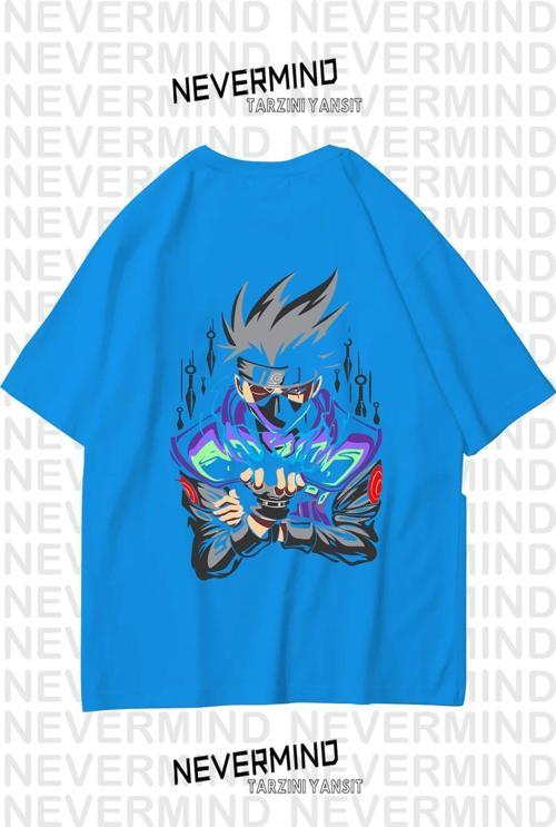 Unisex Kadın Erkek Naruto Kakashi Özel Tasarım Baskılı  Oversize Tshirt