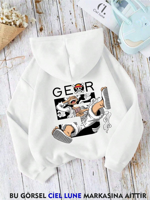 Nevermınd Unisex Gear 5 Baskılı Oversize Baskılı Kapşonlu Sweatshirt 3 Iplik
