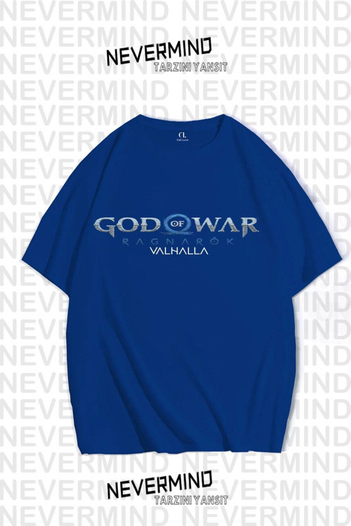Nevermınd Unisex Kadın Erkek God Of War Ragnarök Valhalla Özel Tasarım Baskılı Oversize Pamuk Tshirt