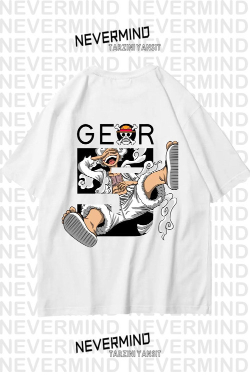 Nevermınd Unisex Kadın Erkek Gear 5 Özel Tasarım Baskılı Oversize Tshirt