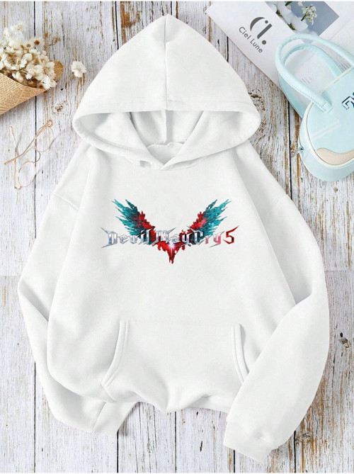 Nevermınd Unisex Devil May Cry 5 Oversize Baskılı Kapşonlu Sweatshirt 3 Iplik