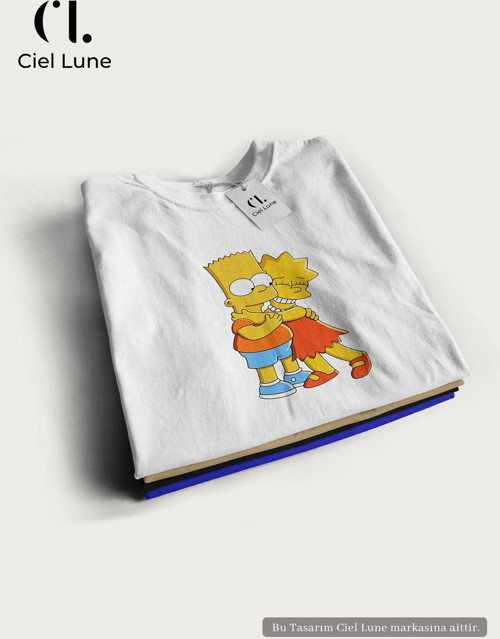 Nevermınd Unisex Kadın Erkek Simpsonlar Baskılı Özel Tasarım Oversize T-Shirt