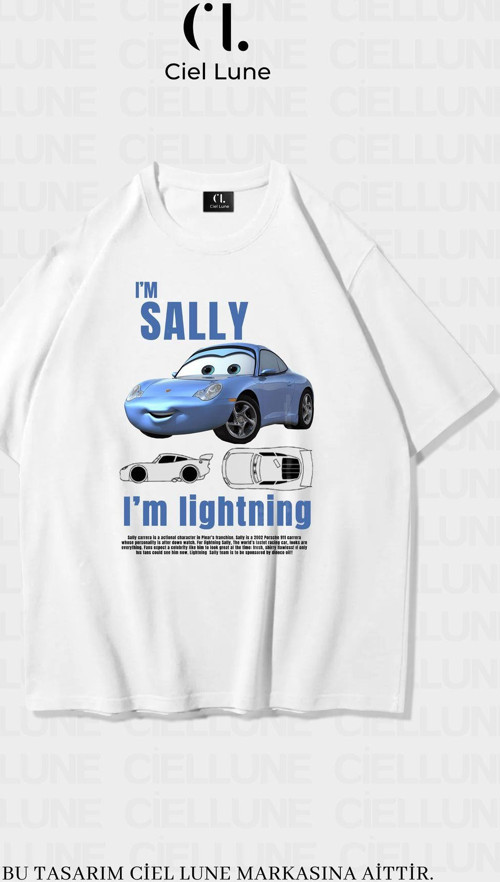 Nevermınd Unisex Kadın Erkek Şimşek Sally Baskılı Özel Tasarım Oversize T-Shirt