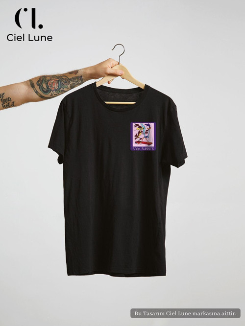 Nevermınd Unisex Kadın Erkek Coyote&Road Runner Baskılı - Oversize T-Shirt