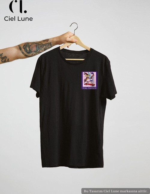 Nevermınd Unisex Kadın Erkek Coyote&Road Runner Baskılı - Oversize T-Shirt