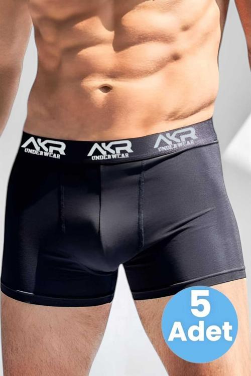 Erkek Likralı 5'Li Boxer Siyah L