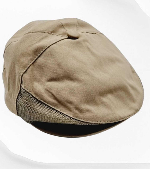 Erkek Fileli Düğmeli Yazlık Yöresel Kasket Şapka Koyu Bej 58 CM