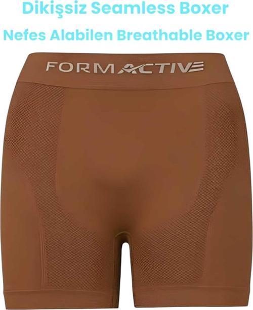 Erkek Dikişsiz/Seamless Nefes Alabilen Boxer Kahverengi L-XL