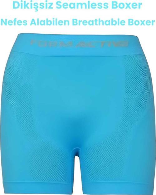 Erkek Dikişsiz/Seamless Nefes Alabilen Boxer Mavi L-XL