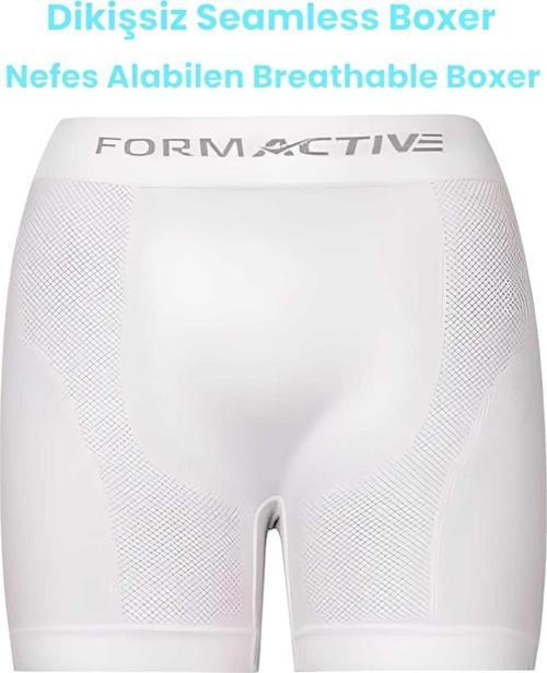 Erkek Dikişsiz/Seamless Nefes Alabilen Boxer Beyaz L-XL