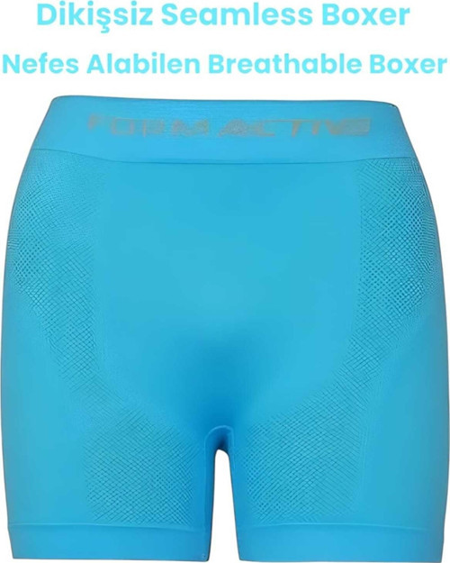 Erkek Dikişsiz/Seamless Nefes Alabilen Boxer Mavi M-L
