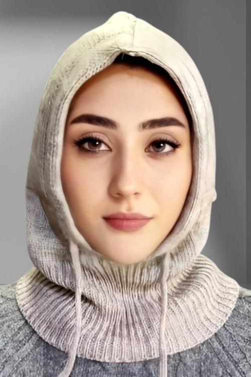Balaclava Fitilli Triko Örgü Bere Başlık Taş