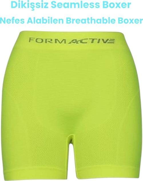 Erkek Dikişsiz/Seamless Nefes Alabilen Boxer Neon Sarı M-L
