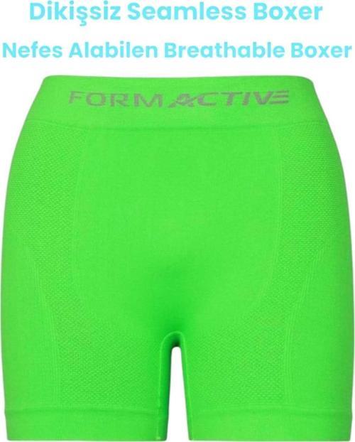Erkek Dikişsiz/Seamless Nefes Alabilen Boxer Neon Yeşil M-L