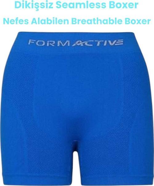 Erkek Dikişsiz/Seamless Nefes Alabilen Boxer Saks Mavisi M-L