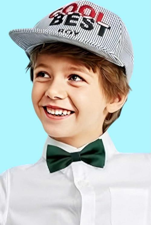 Erkek Çocuk Düz Renk Saten Papyon Haki