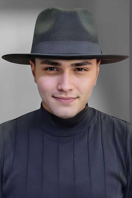 Erkek Panama Kaşe Biyeli Fötr Şapka Siyah