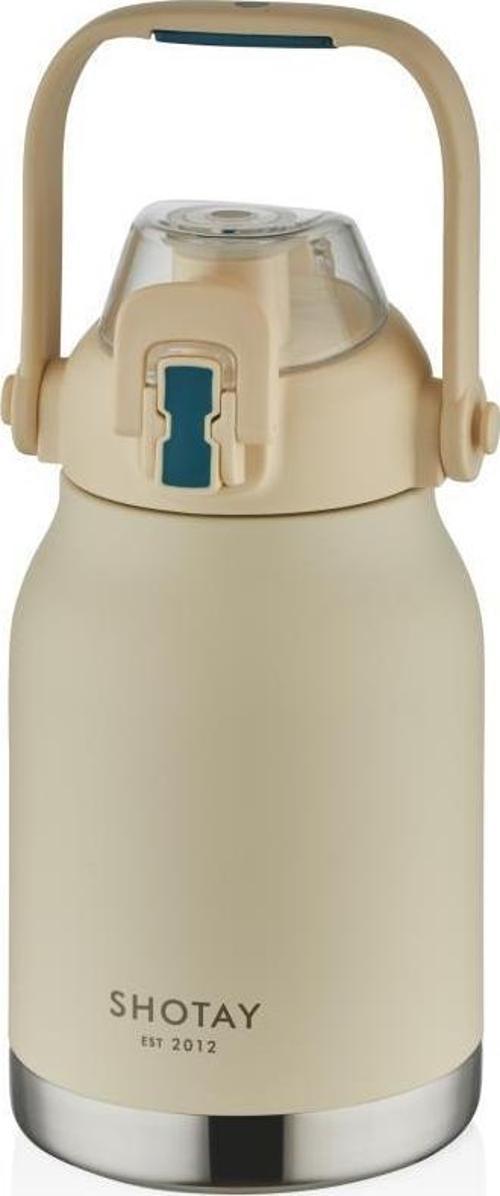 Çelik Termos Matara Phone Holder 1000Ml Beyaz