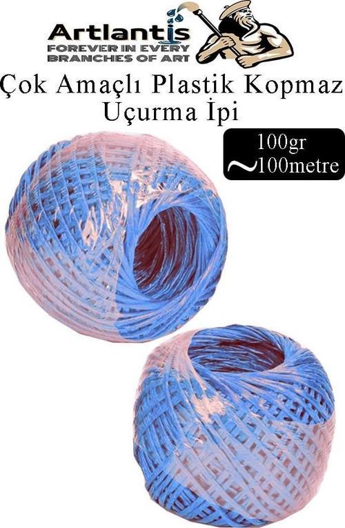 Çok Amaçlı Plastik Kopmaz Uçurtma İpi Çamaşır İpi 2 Adet Renkli 100 Metre Naylon İp Çırpı İpi Çizim İnşaat Duvar İpi
