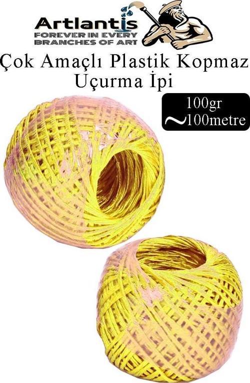 Çok Amaçlı Plastik Kopmaz Uçurtma İpi Çamaşır İpi 2 Adet Renkli 100 Metre Naylon İp Çırpı İpi Çizim İnşaat Duvar İpi