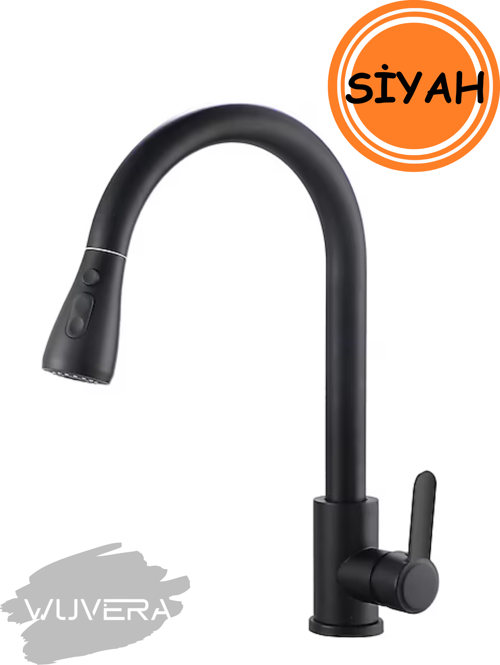 Siyah Spiralli Mutfak Eviye Bataryası – Modern ve Pratik Mutfak Çözümü!