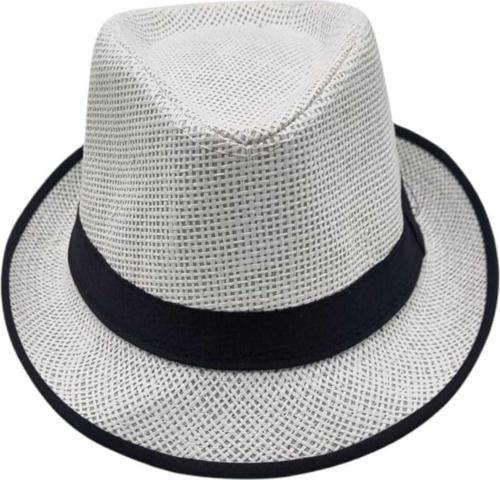 Unisex Çocuk 13 17 Yaş Hasır Fötr Şapka Beyaz