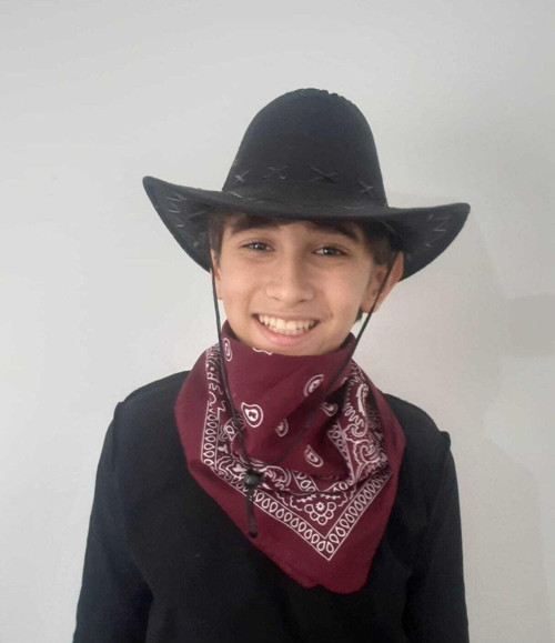 Çocuk Unisex 8 - 14 Yaş Süet Kovboy Şapkası SİYAH