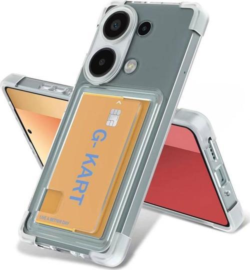 Xiaomi Redmi Note 13 Pro 4G Uyumlu Kartlı Şeffaf Silikon Kılıf 