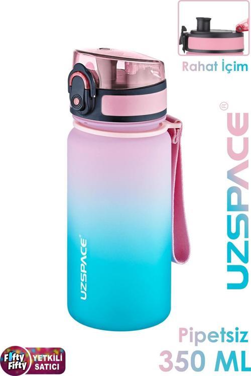 350 ML Pipetsiz Çift Renk Softtouch Tritan Çocuk Su Matarası -FFCOL350MLUZS