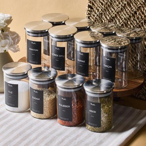 Aurelia 12 Parça Metak Kapak Cam Baharatlık 275 ml