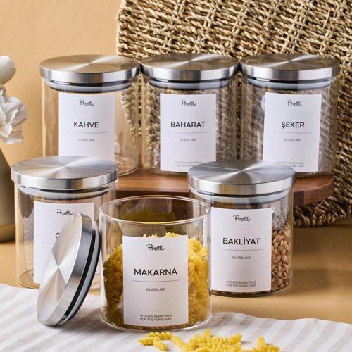 Layton 6 Parça Cam Kavanoz Seti 750 ml