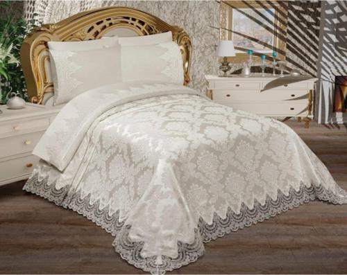 Tekstil Bej Pike Takımı Çift Kişilik 230X240 Cm