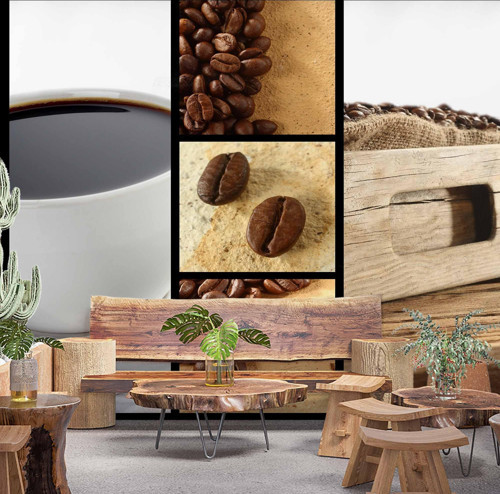 Kahve Temalı Cafe Duvar Kağıdı Baskı