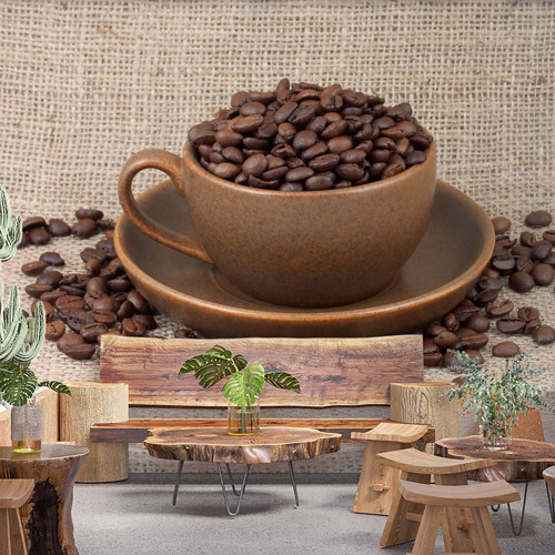 Fincanda Kahveli Cafe Duvar Kağıdı Baskı