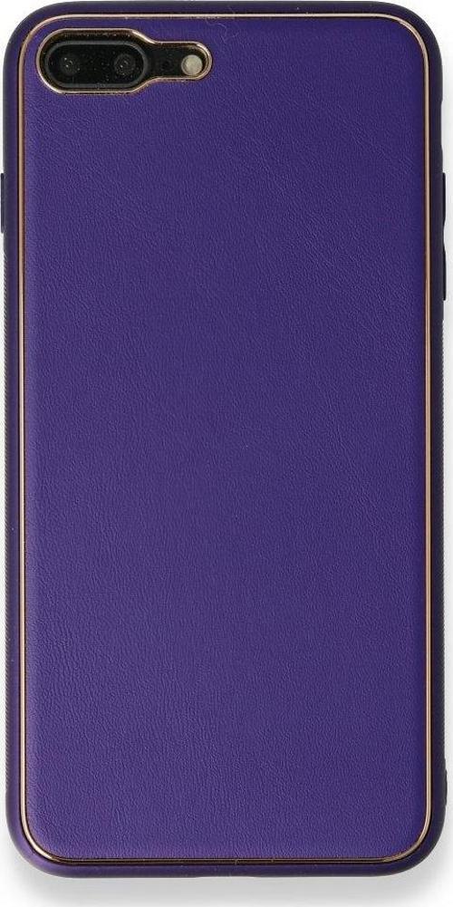 İphone 7 Plus Kılıf Coco Deri Silikon Kapak - Mor