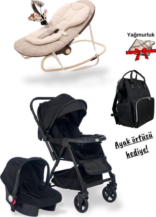 5'Li Bebek Seti-Trendy Bebek Arabası/Puset/Ana Kucağı/Çanta/Ayak Örtüsü/ Yağmurluk
