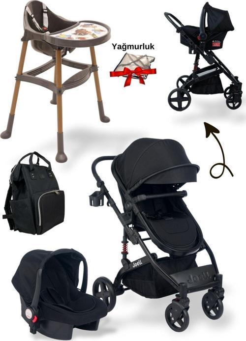 5'Li Bebek Seti / Truva Travel Bebek Arabası / Mama Sandalyesi / Çanta / Puset / Yağmurluk