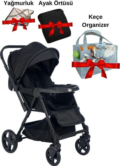 Trendy Çift Yönlü Bebek Arabası / Keçe Organizer / Ayak Örtüsü / Yağmurluk