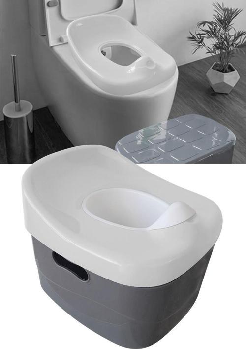 4Ü Bir Arada Klozet Seti Lazımlık Tuvalet Adaptörlü Banyo Basamağı Oyuncak Sepeti