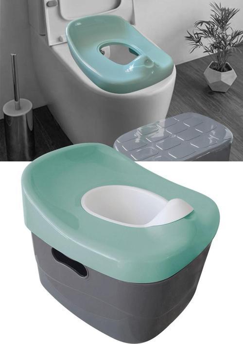 4Ü Bir Arada Klozet Seti Lazımlık Tuvalet Adaptörlü Banyo Basamağı Oyuncak Sepeti