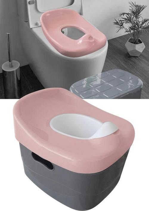 4Ü Bir Arada Klozet Seti Lazımlık Tuvalet Adaptörlü Banyo Basamağı Oyuncak Sepeti