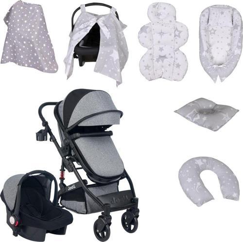 9Lu Unisex Bebek Seti/Joell Truva Travel Sistem Bebek Arabası/Puset/7Parça Tekstil Seti