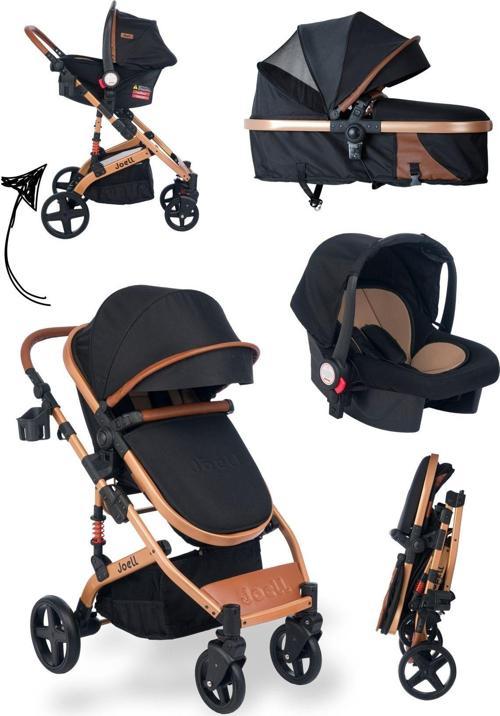 860 Gold Xari &1713 Truva Travel Bebek Arabası- Gold Kahve