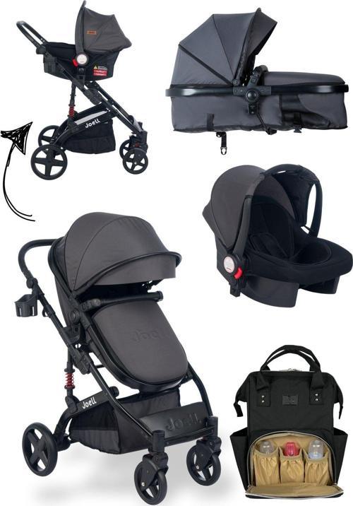 4'Lü Set Truva Travel Sistem Bebek Arabası / Puset / Bebek Bakım Çantası / Yağmurluk