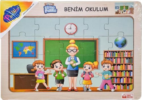 Ony-101-102-103 Ahşap Eğitici Puzzle Benim Okulum -Onyıl