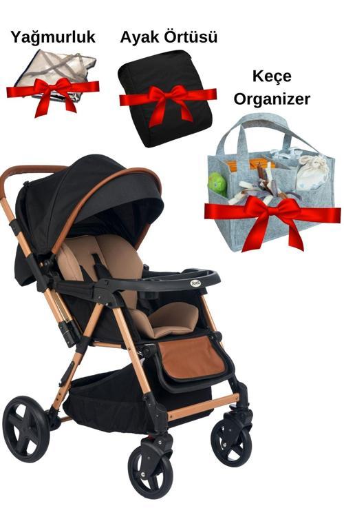 Trendy Çift Yönlü Bebek Arabası / Keçe Organizer / Ayak Örtüsü / Yağmurluk