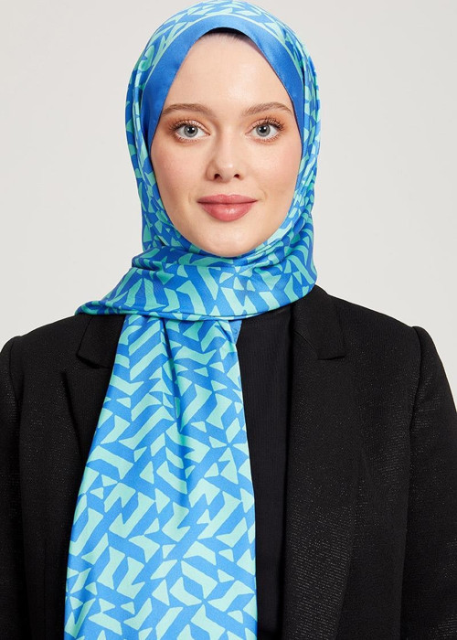 Saks Asimetrik Baskılı Angel Şal