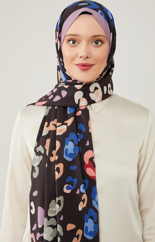 Mor Desenli Elegance Şal